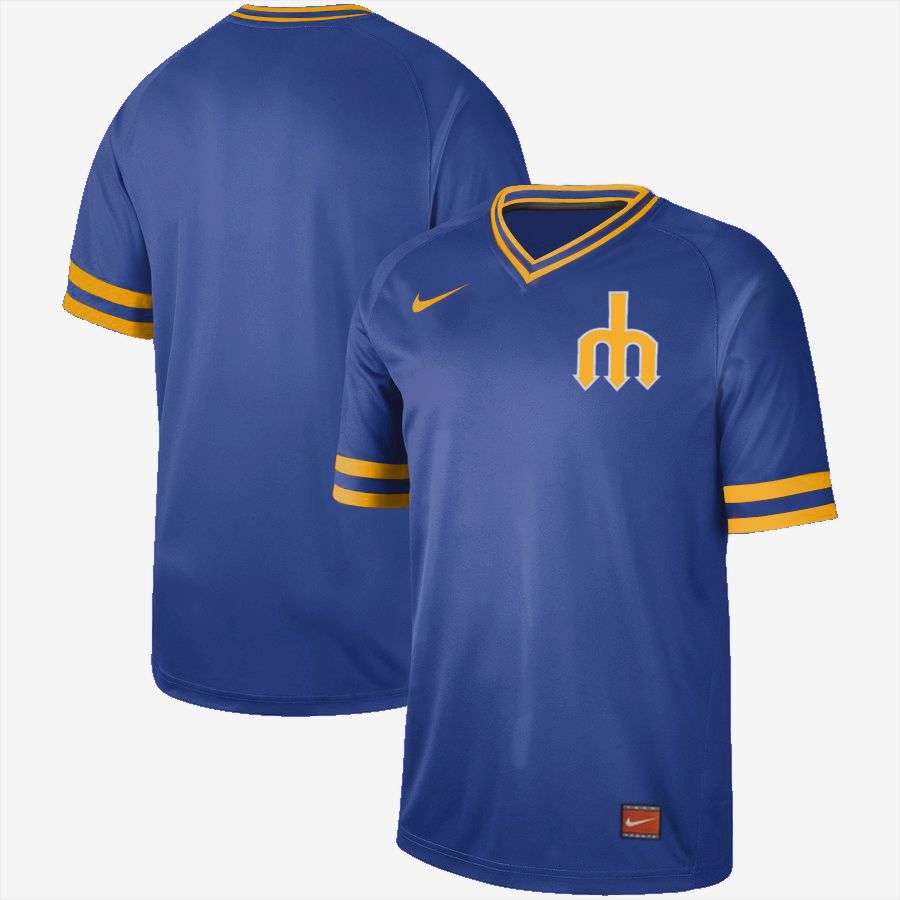 2019 Men MLB Seattle Mariners blank blue Nike Cooperstown Collection Jerseys
